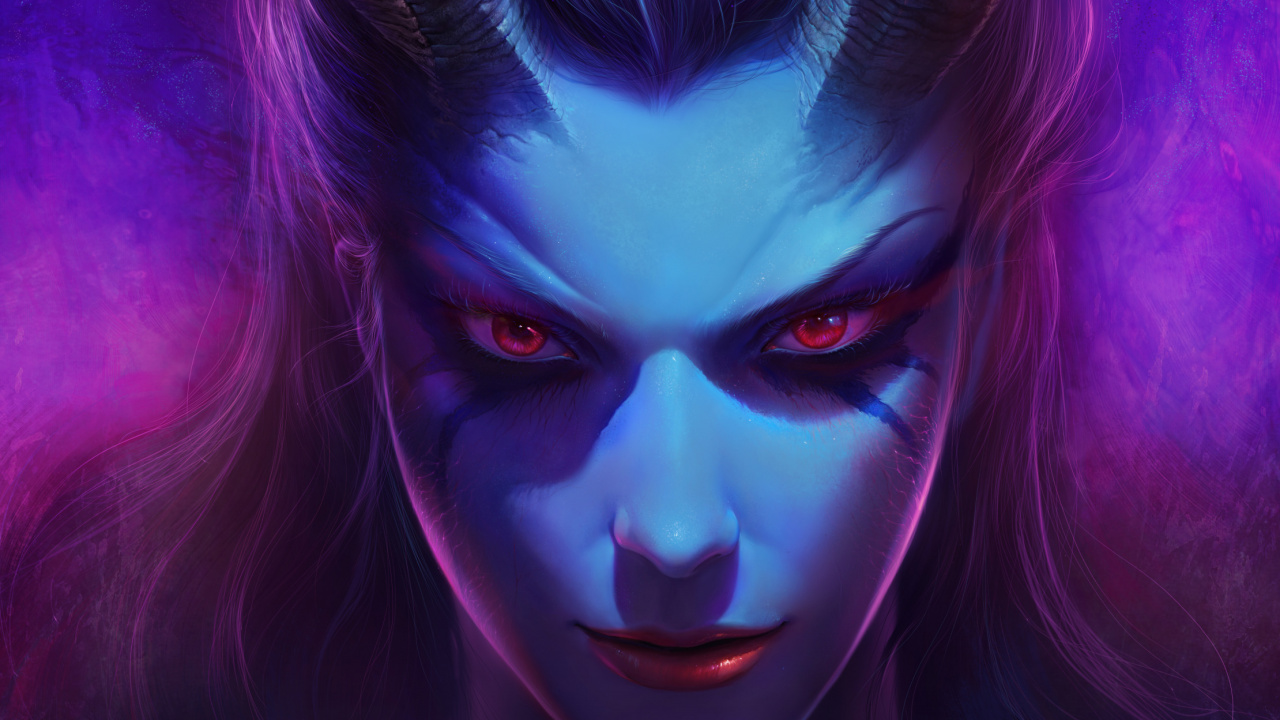 Dota 2, Defense of The Ancients, Face, Purple, Violet. Wallpaper in 1280x720 Resolution