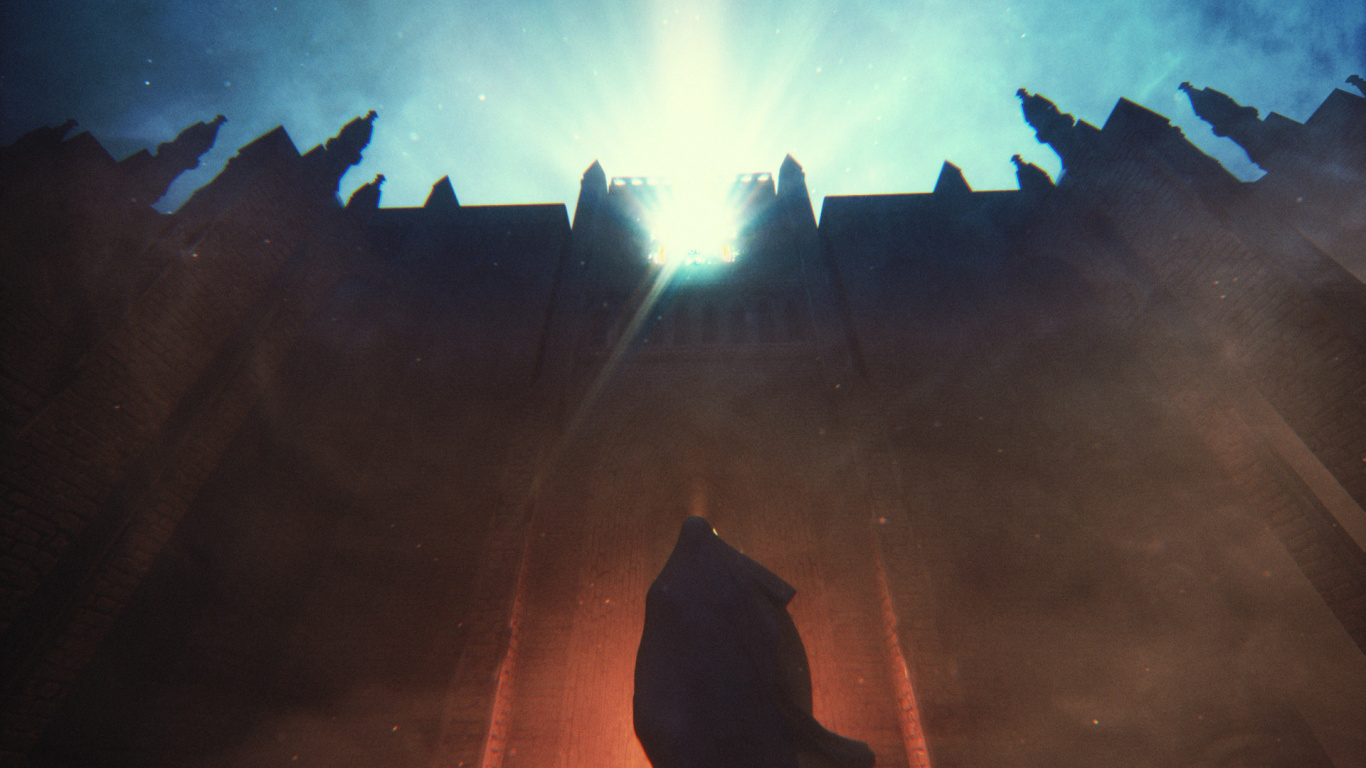 Silueta de Persona de Pie en la Colina Durante la Noche. Wallpaper in 1366x768 Resolution