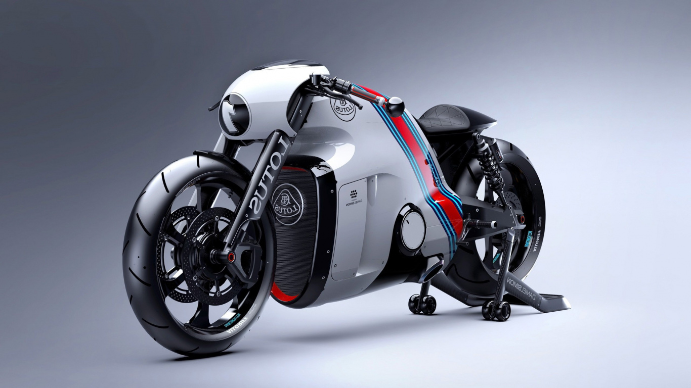 White and Black Sports Bike. Wallpaper in 1366x768 Resolution