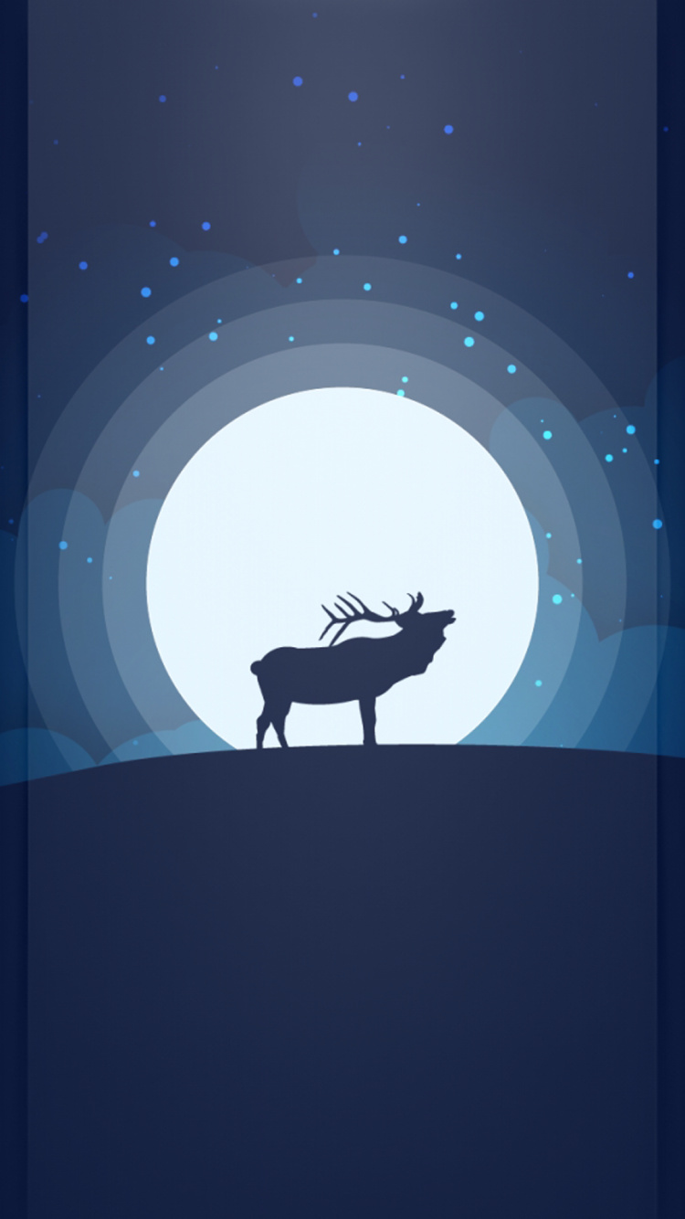 Illustration, Poster, Window, Deer, Elk. Wallpaper in 750x1334 Resolution