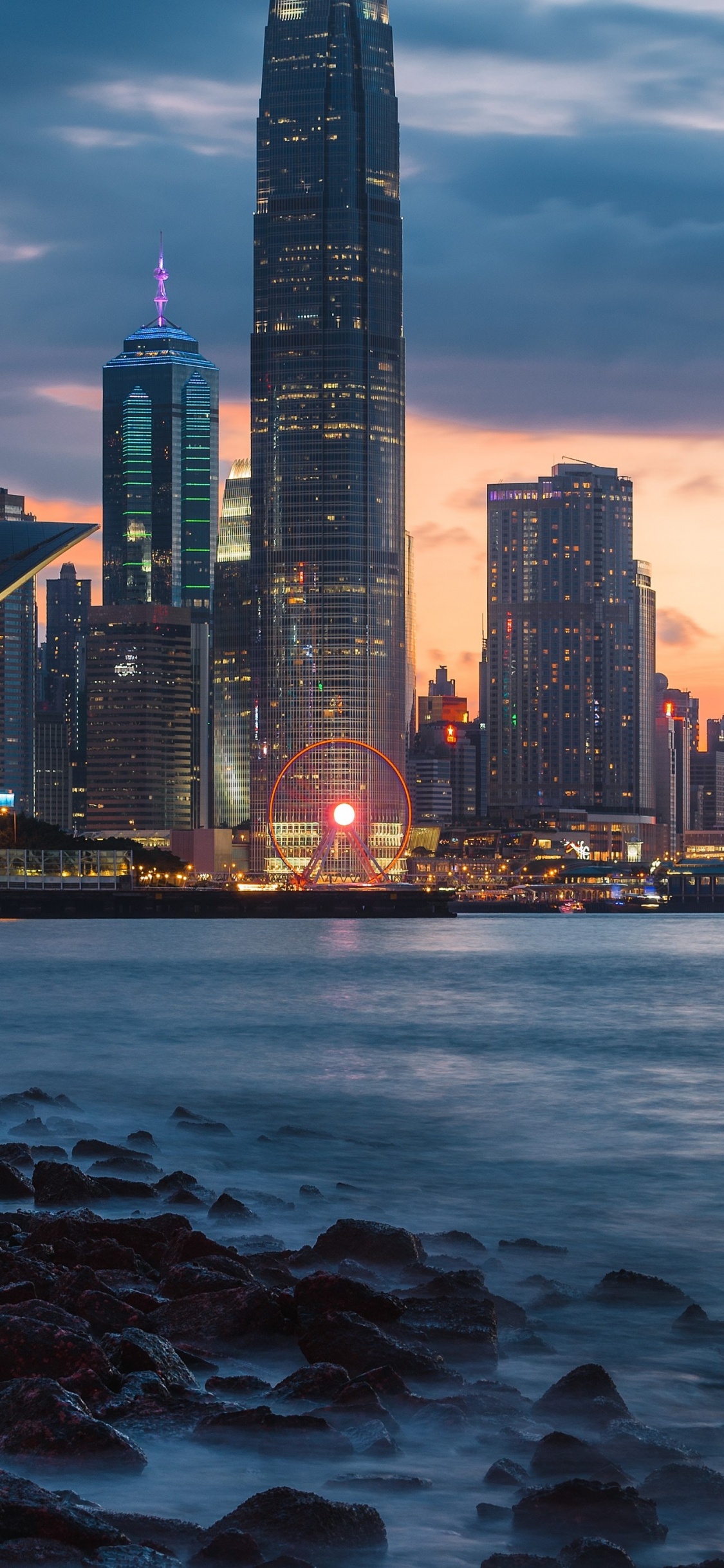 Wasser, Cloud, Wolkenkratzer, Gebäude, Atmosphäre. Wallpaper in 1125x2436 Resolution