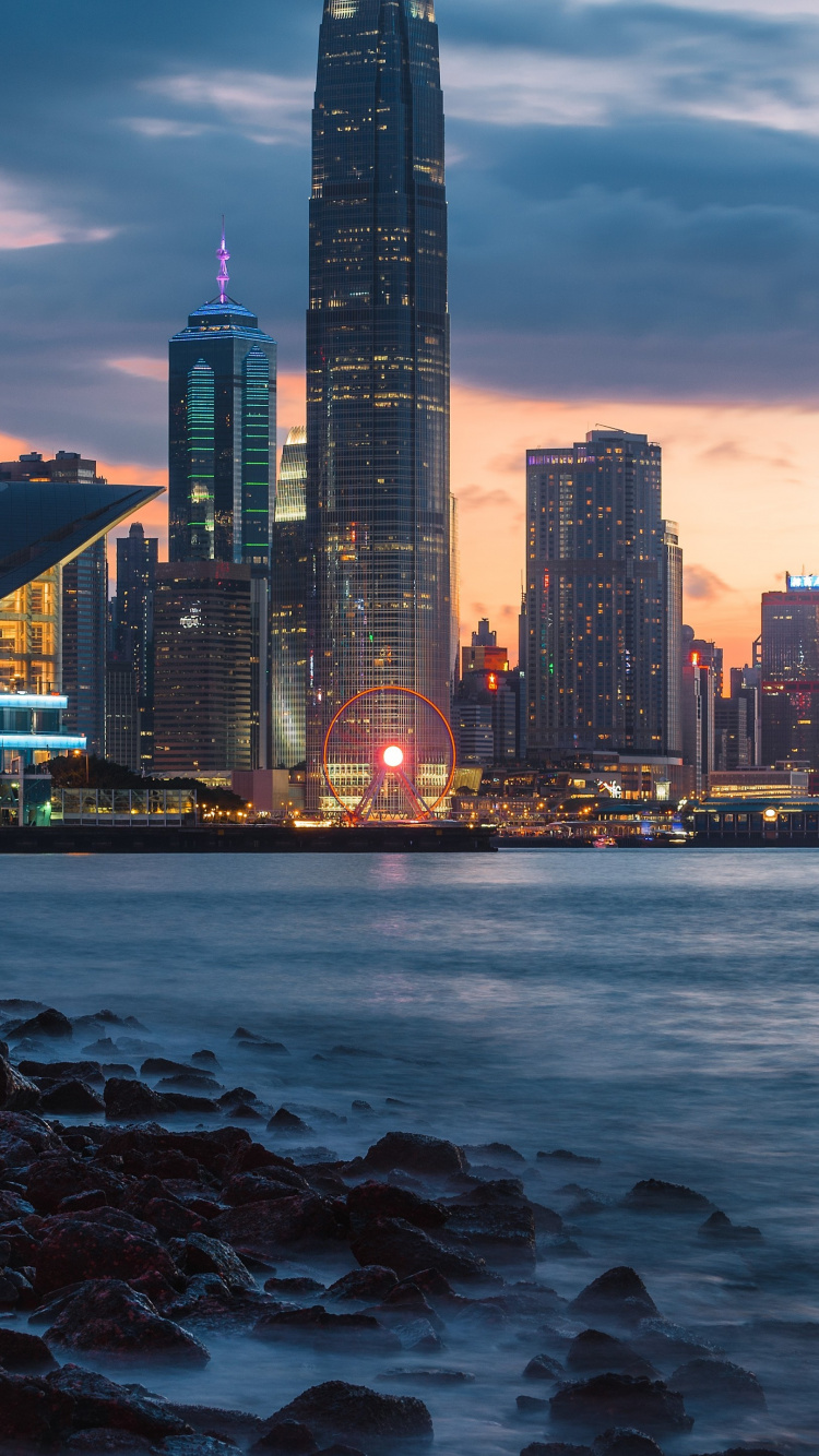 Water, Cloud, Skyscraper, Building, Atmosphere. Wallpaper in 750x1334 Resolution