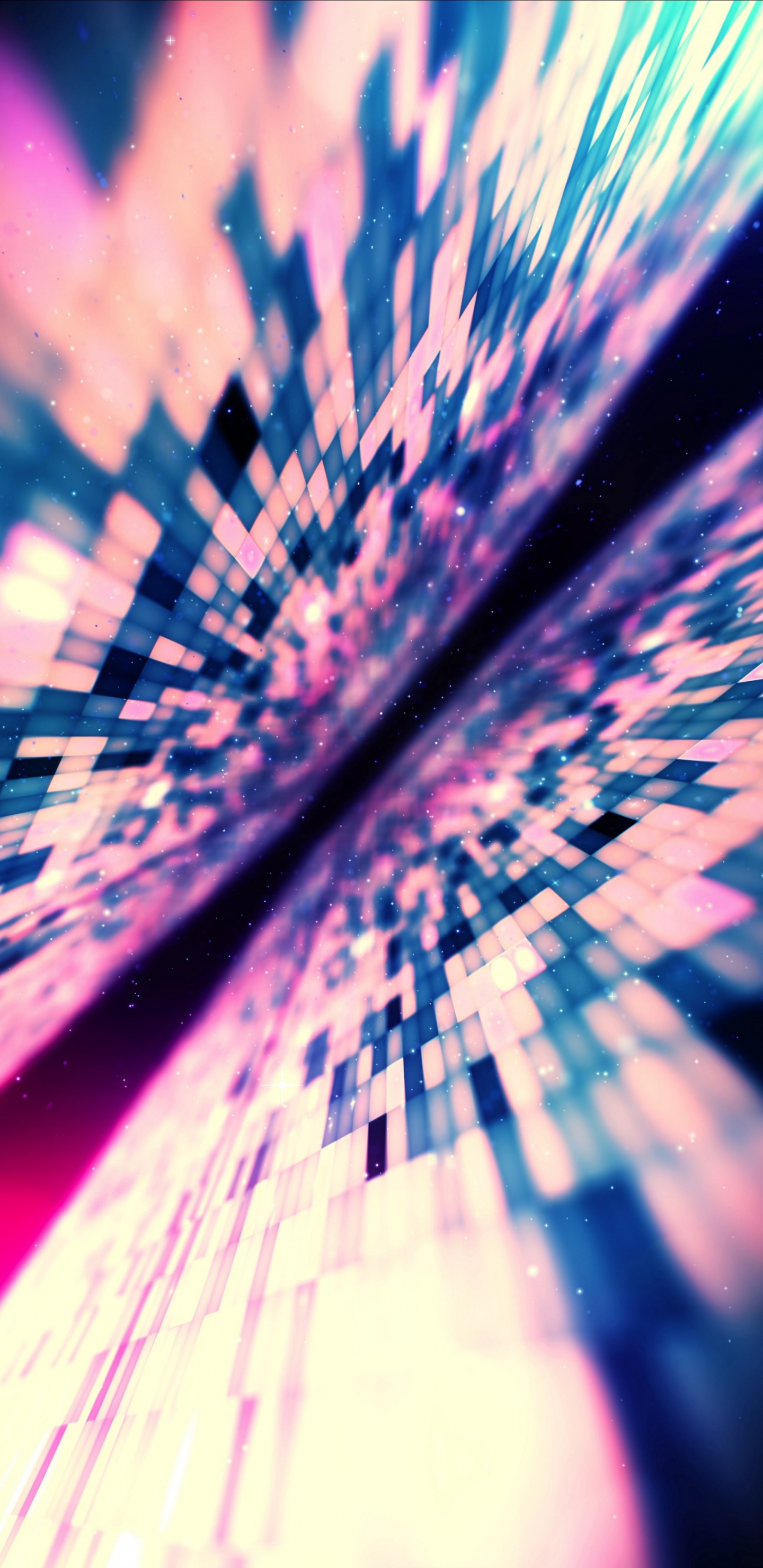 White and Blue Light in Time Lapse. Wallpaper in 1440x2960 Resolution