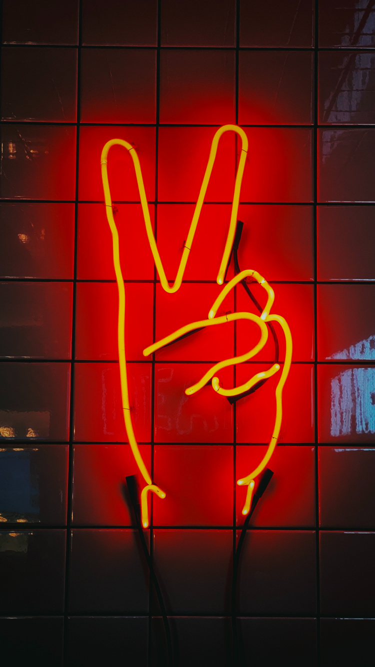 Rote Liebe Neonlicht Beschilderung. Wallpaper in 750x1334 Resolution