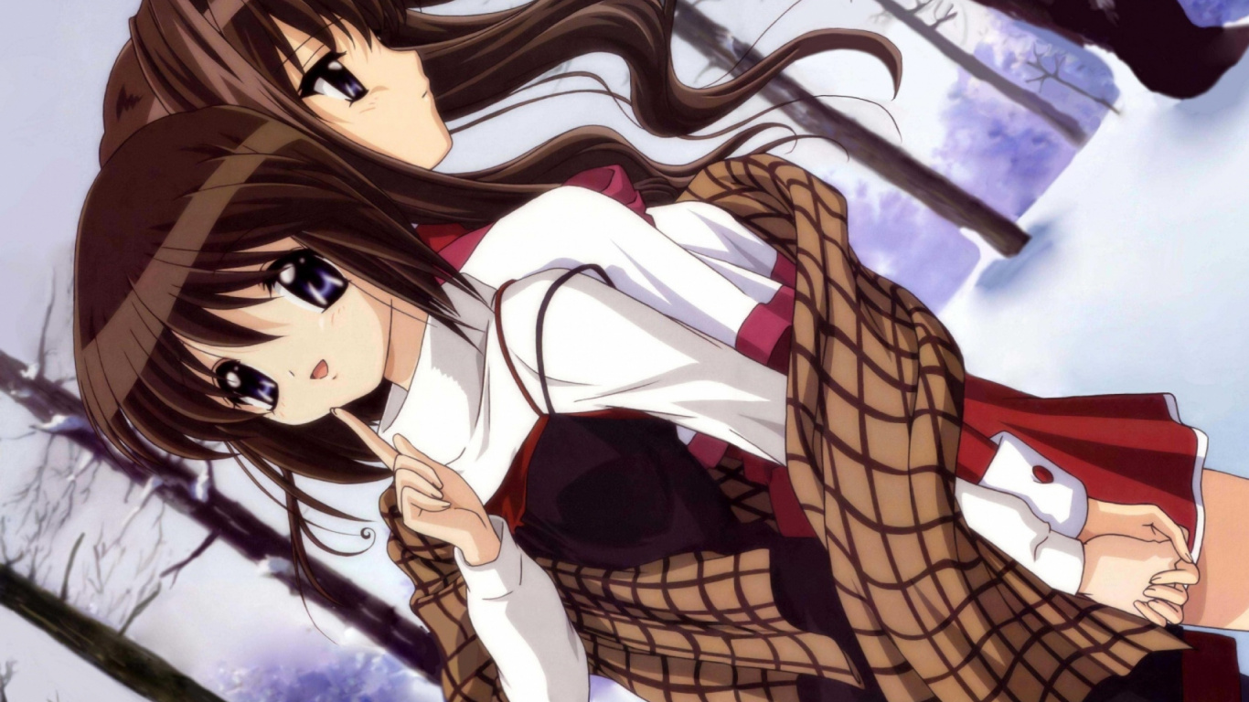 Brown Haired Female Anime Character. Wallpaper in 1366x768 Resolution