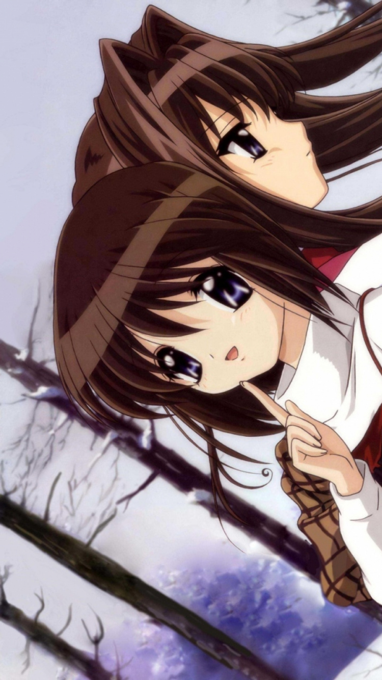 Brown Haired Female Anime Character. Wallpaper in 750x1334 Resolution