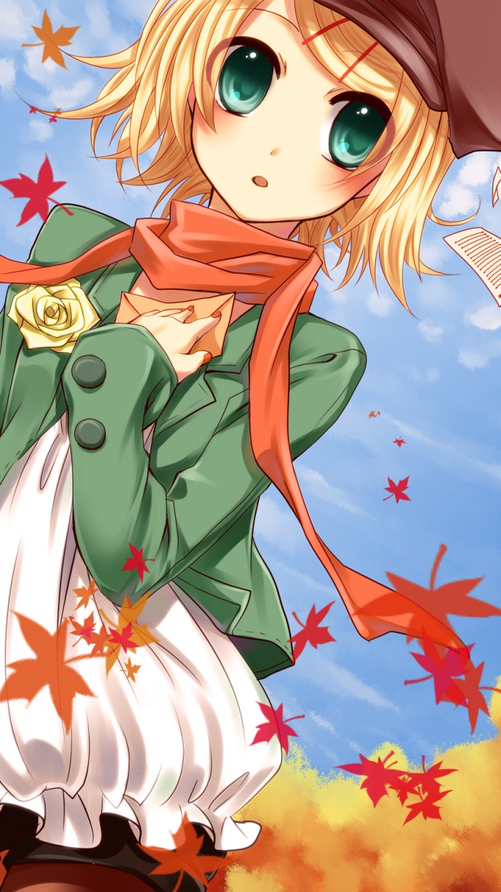 Mädchen im Weißen Und Roten Kleid Anime-Charakter. Wallpaper in 720x1280 Resolution