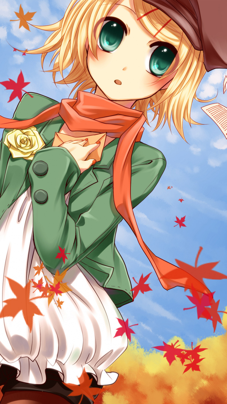 Fille en Personnage D'anime Robe Blanche et Rouge. Wallpaper in 750x1334 Resolution