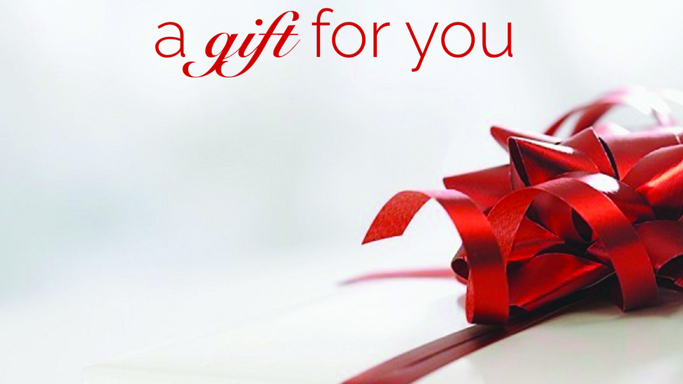 Gift, Gift Card, Red, Carmine, Ribbon. Wallpaper in 1366x768 Resolution