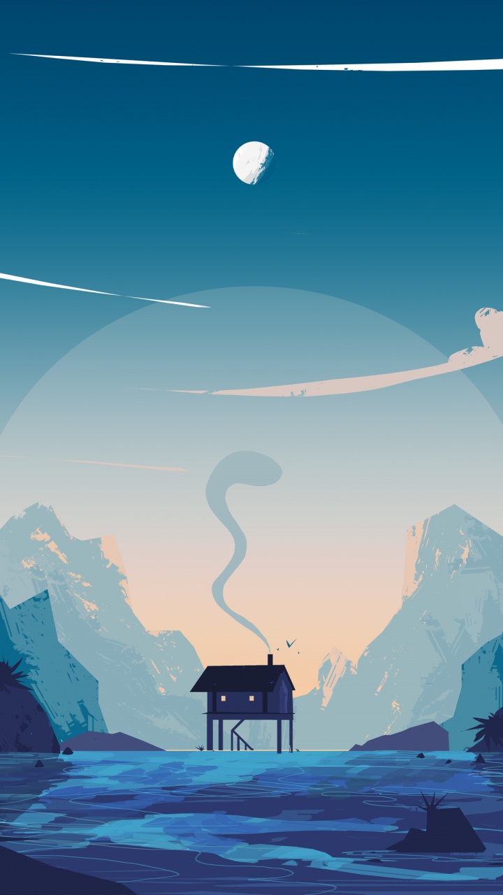 Minimalisme, Atmosphère, Art, Glace, Illustration. Wallpaper in 720x1280 Resolution