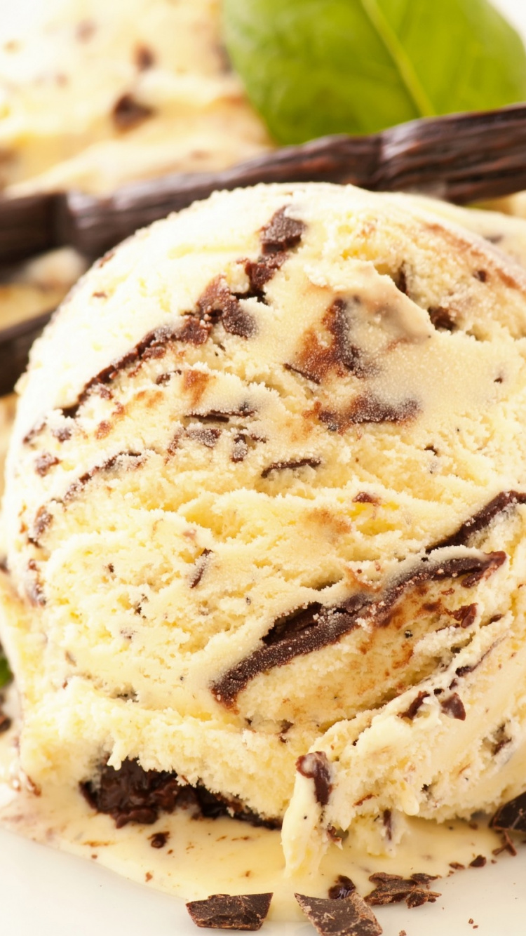 Ice Cream on White Ceramic Plate. Wallpaper in 750x1334 Resolution