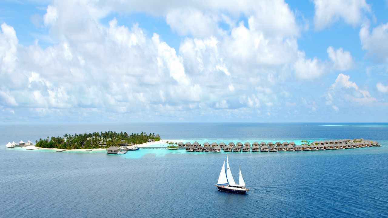 White Sail Boat on Sea During Daytime. Wallpaper in 1280x720 Resolution