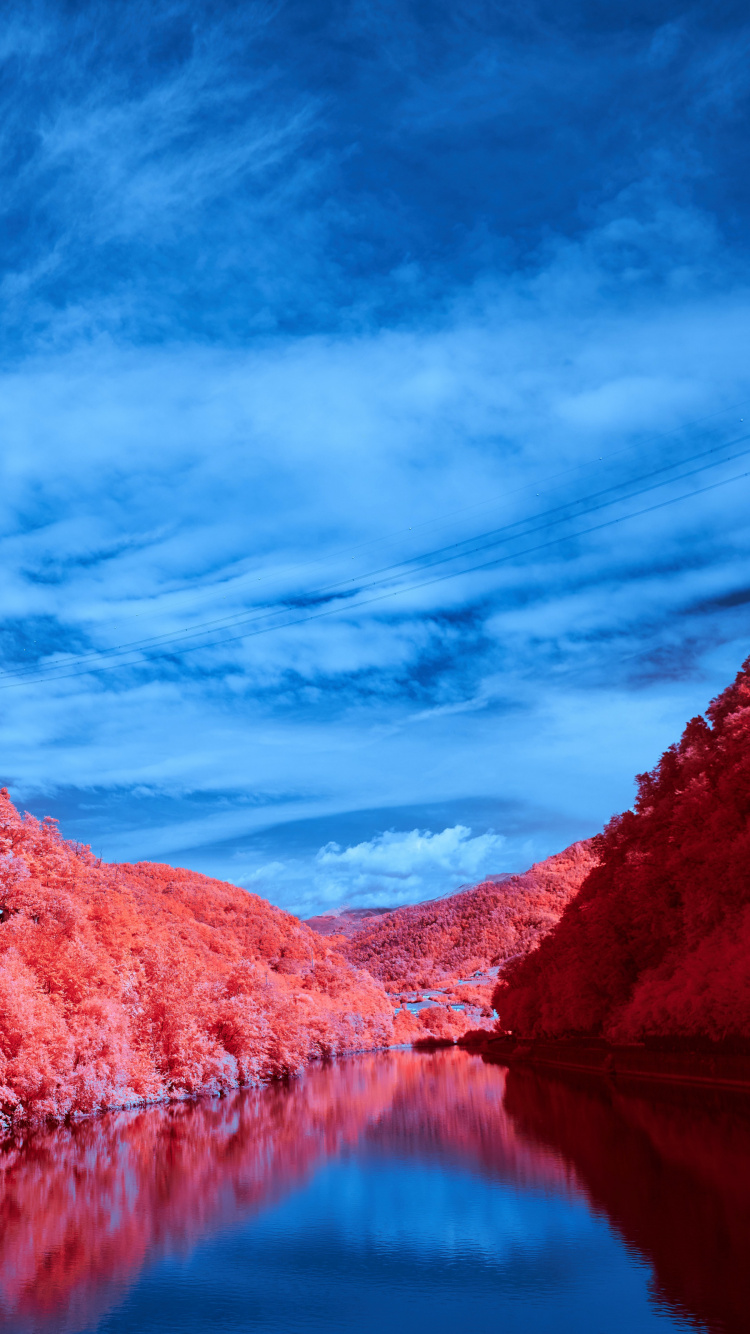 Azure, 自然景观, 水道, 银行 壁纸 750x1334 允许