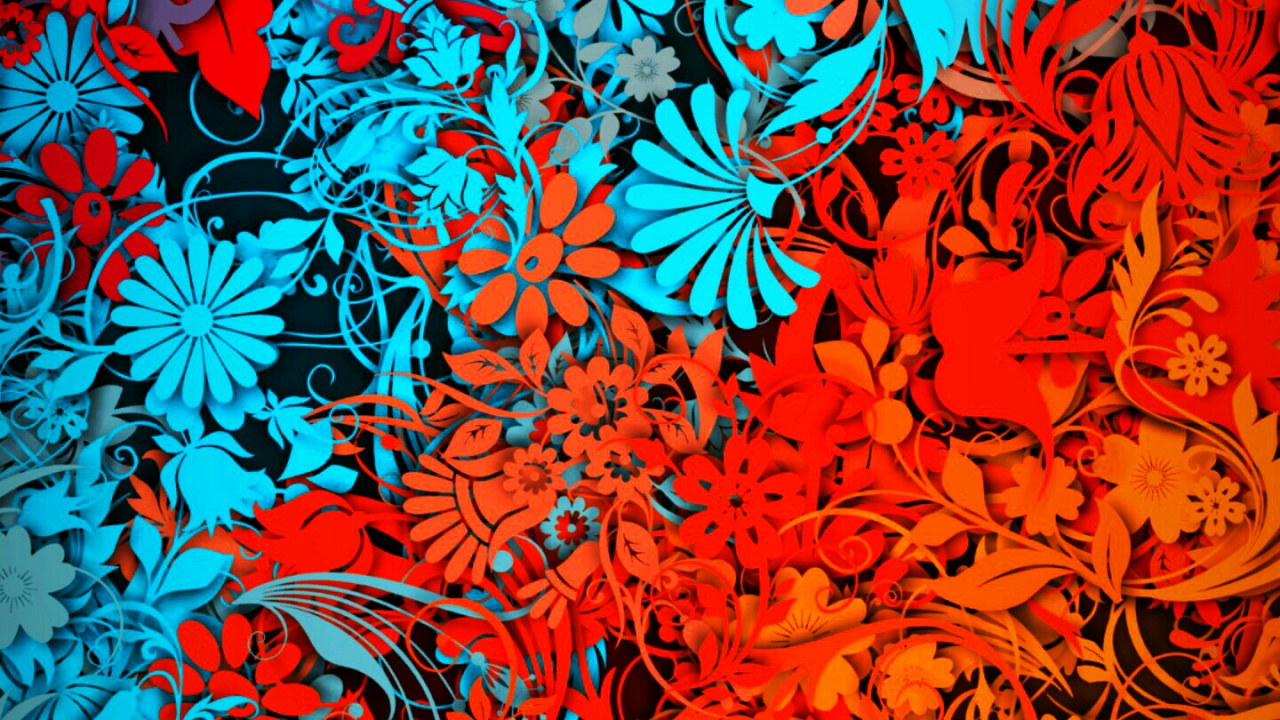 Adorno, Rojo, Naranja, Amarillo, Artes Visuales. Wallpaper in 1280x720 Resolution