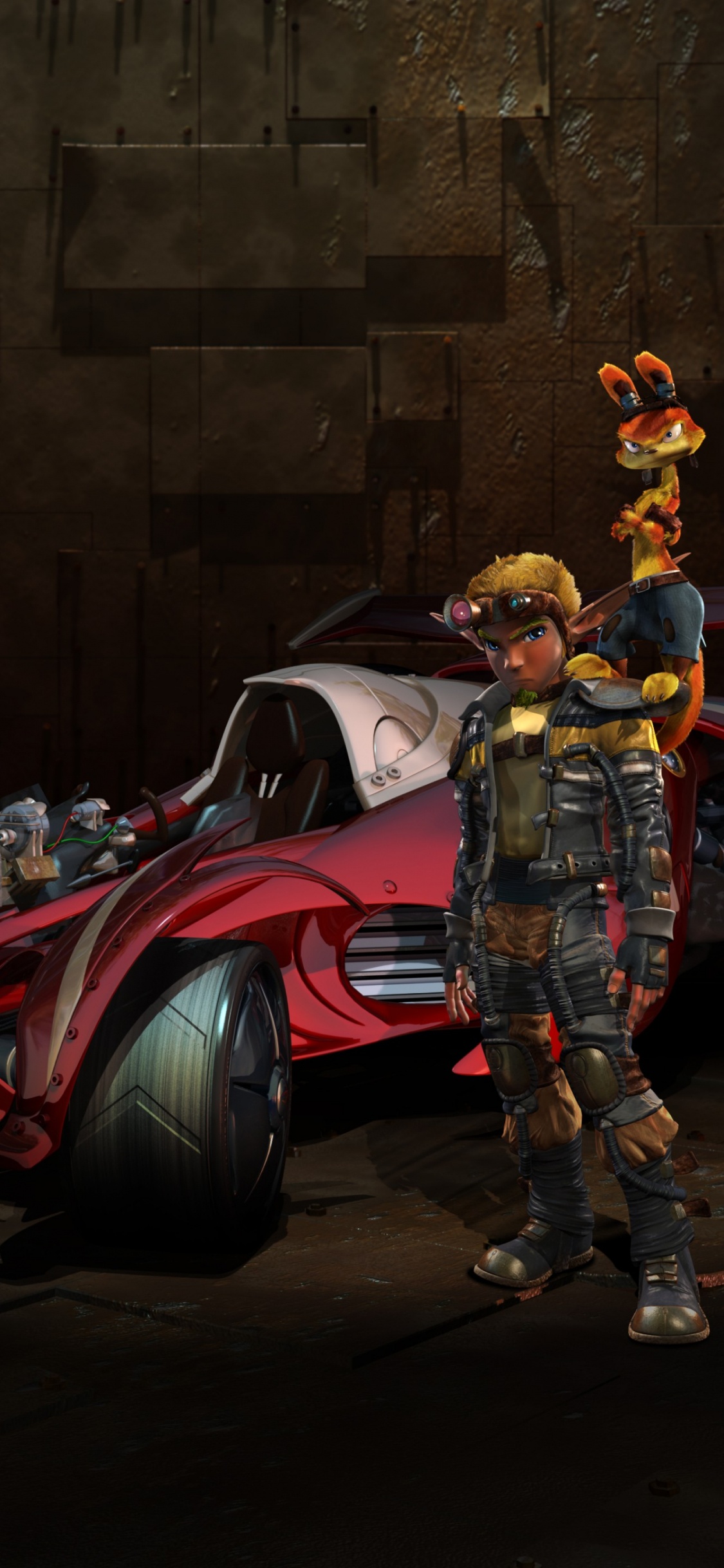 Jak X Combat Racing, Playstation 2, Daxter, Naughty Dog, Race Car. Wallpaper in 1125x2436 Resolution