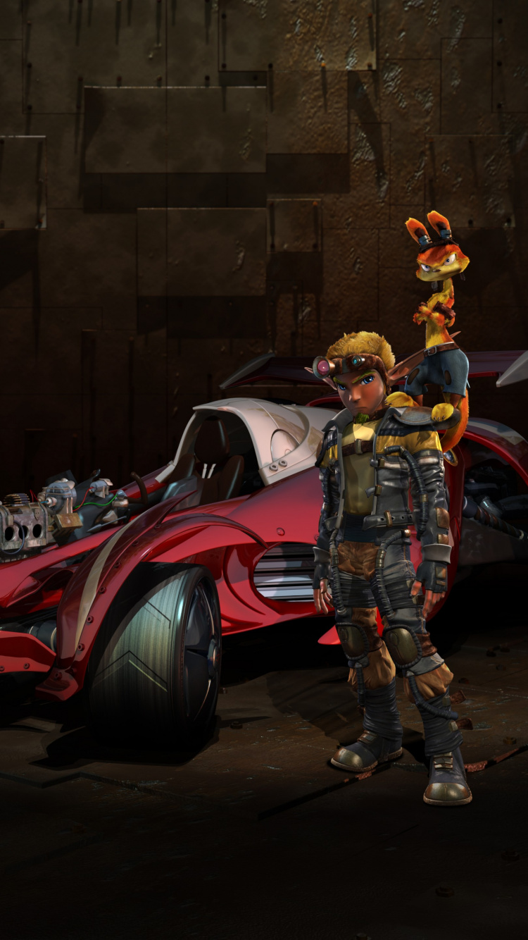 Jak X Combat Racing, Playstation 2, Daxter, Naughty Dog, Race Car. Wallpaper in 750x1334 Resolution