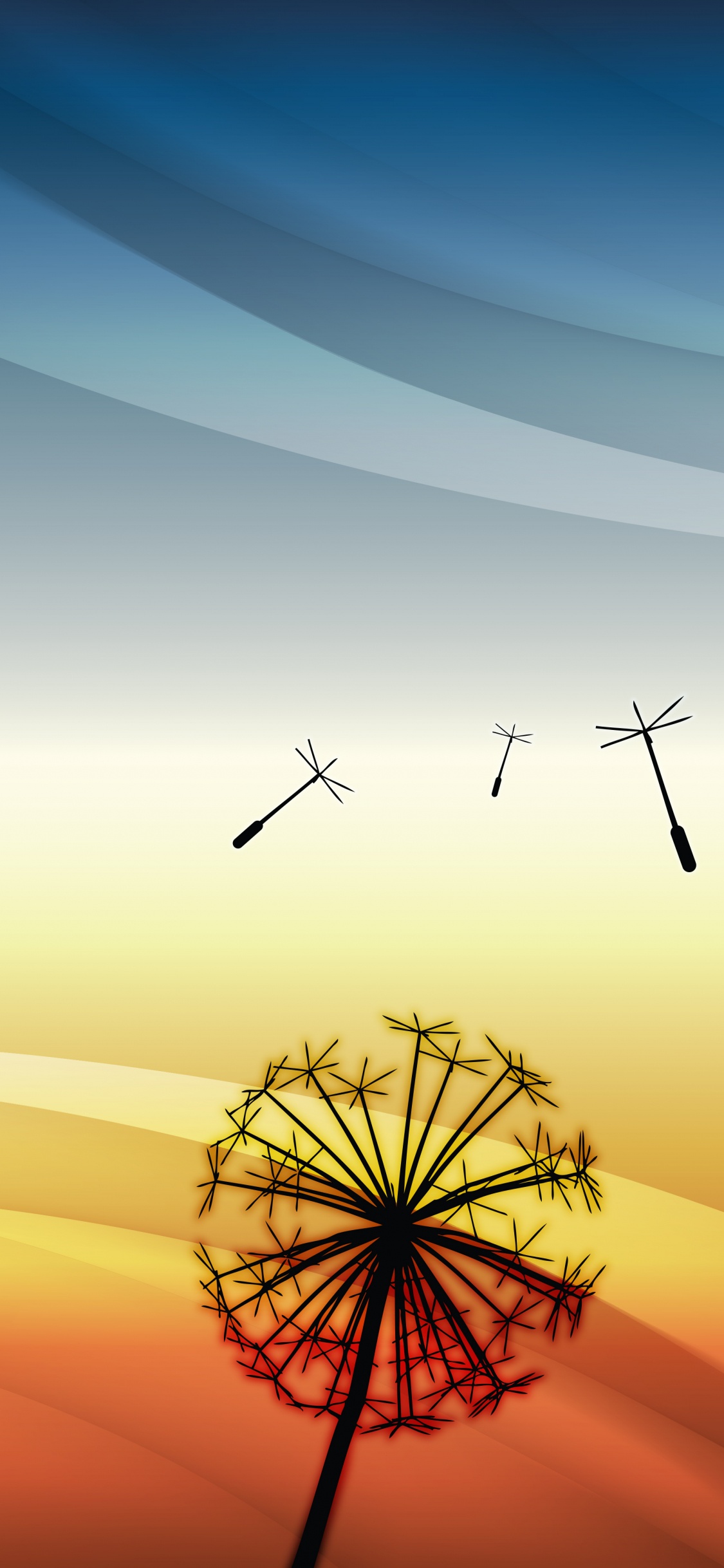 Silhouette Von Vögeln, Die Bei Sonnenuntergang Über Den Himmel Fliegen Sky. Wallpaper in 1125x2436 Resolution