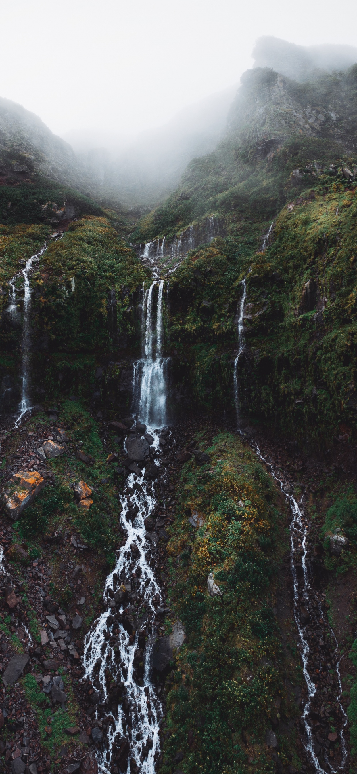 Waterfall, Water, Mountain, Water Resources, Plant. Wallpaper in 1242x2688 Resolution