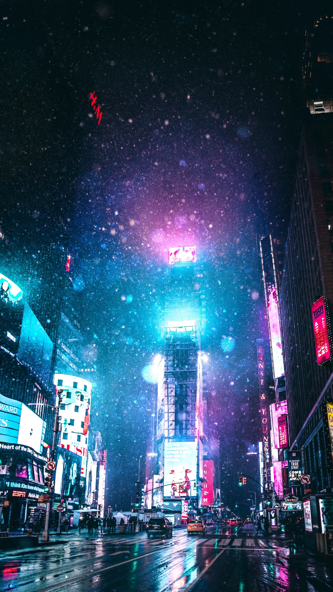 People Walking on Street During Night Time. Wallpaper in 1080x1920 Resolution