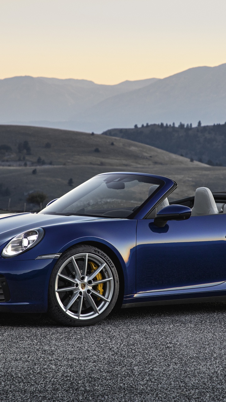 Blue Porsche 911 Convertible Coupe. Wallpaper in 720x1280 Resolution