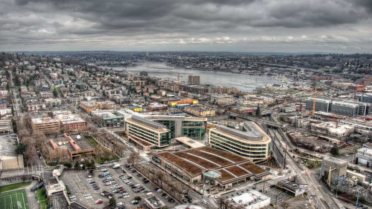 Aerial View of City Buildings During Daytime. Wallpaper in 1280x720 Resolution