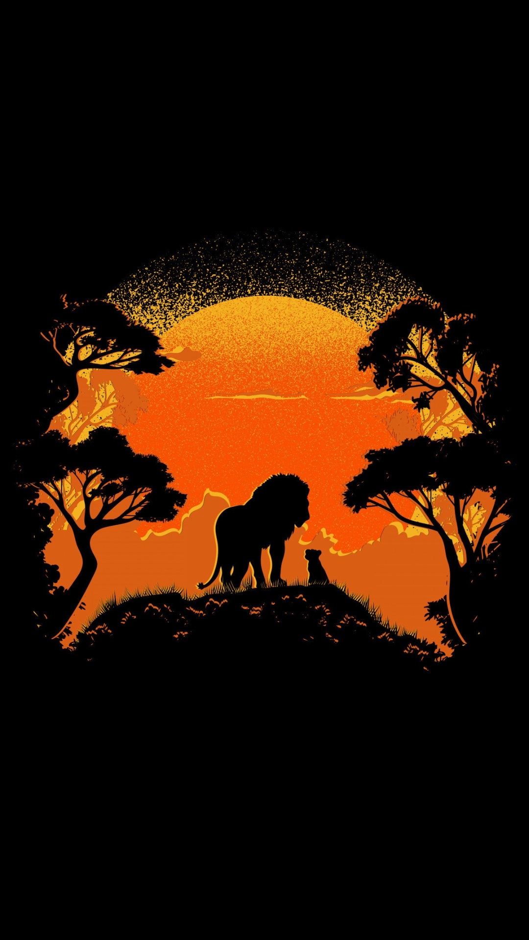 Naranja, Camiseta, Simba, Mufasa, Nala. Wallpaper in 1080x1920 Resolution