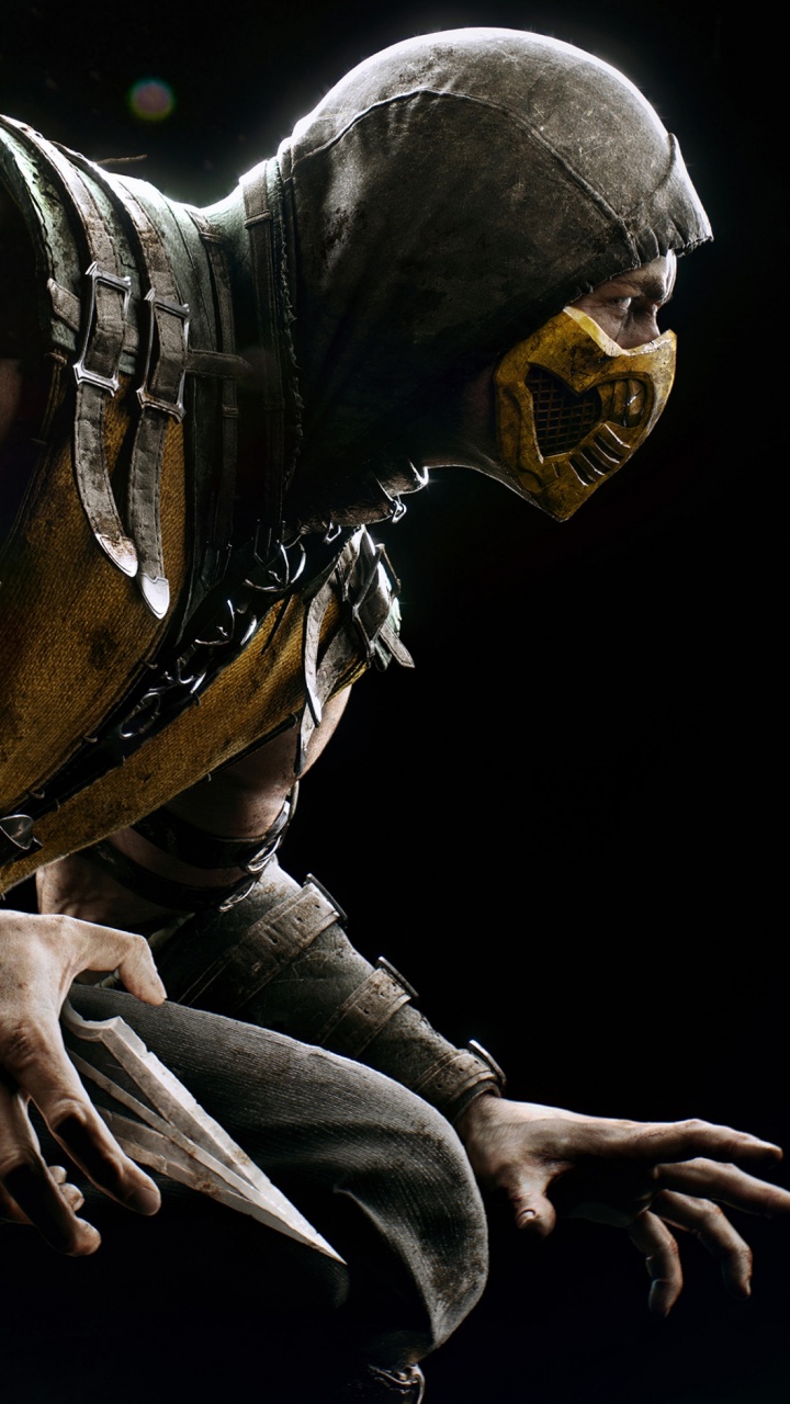 Mortal Kombat x, Skorpion, Mortal Kombat, Johnny Cage, Combo. Wallpaper in 720x1280 Resolution