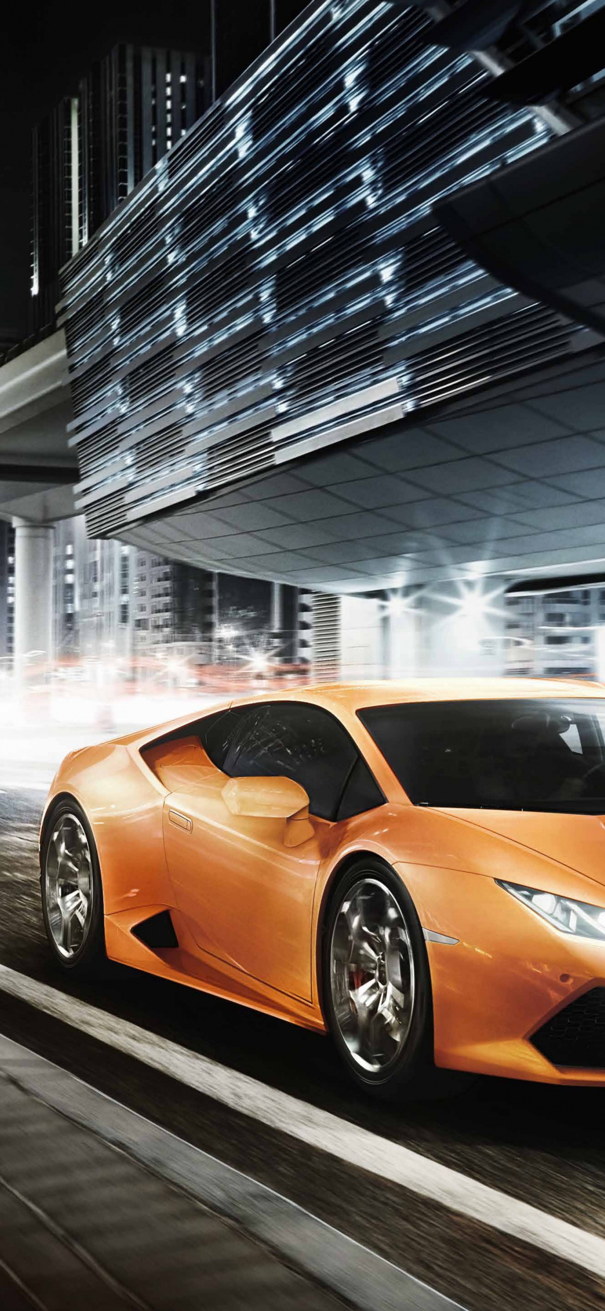 Porsche 911 Amarillo Estacionado Frente al Edificio Blanco. Wallpaper in 1242x2688 Resolution