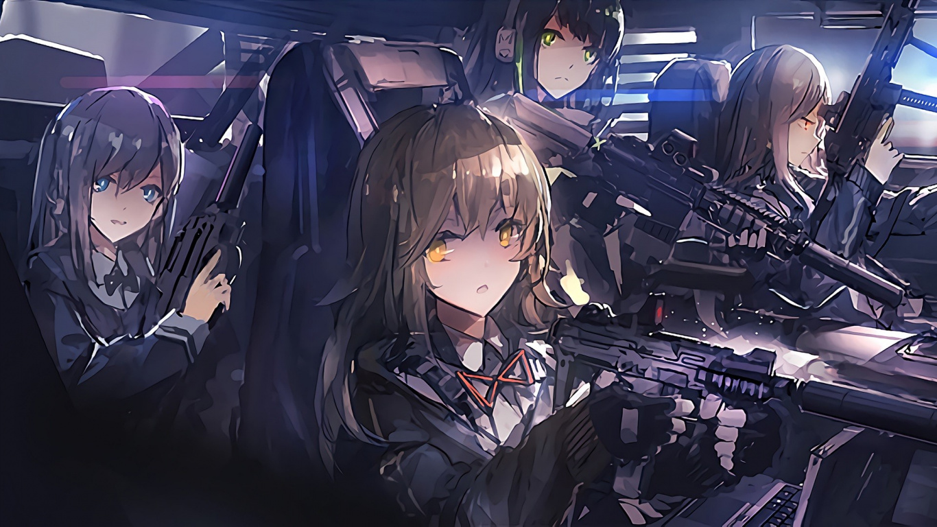 Männliche Und Weibliche Anime-Charaktere. Wallpaper in 1366x768 Resolution