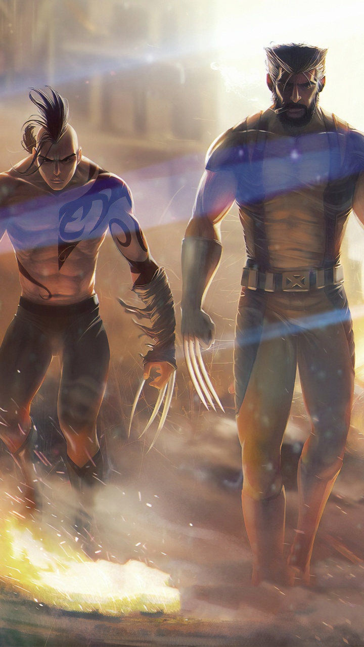 2 Frauen im Blau-schwarzen Anzug Stehend Auf Braunem Sand. Wallpaper in 720x1280 Resolution