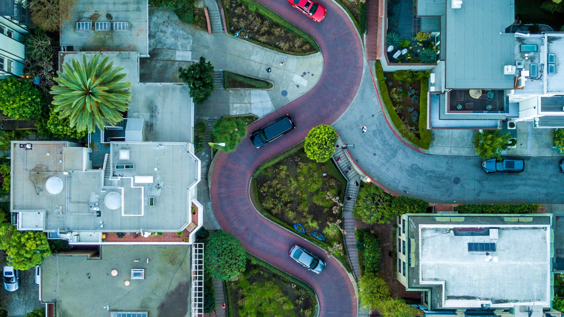 Lombardstraße, Golden Gate Bridge, Fishermans Wharf, Hyde Street, Alcatraz Island. Wallpaper in 1920x1080 Resolution