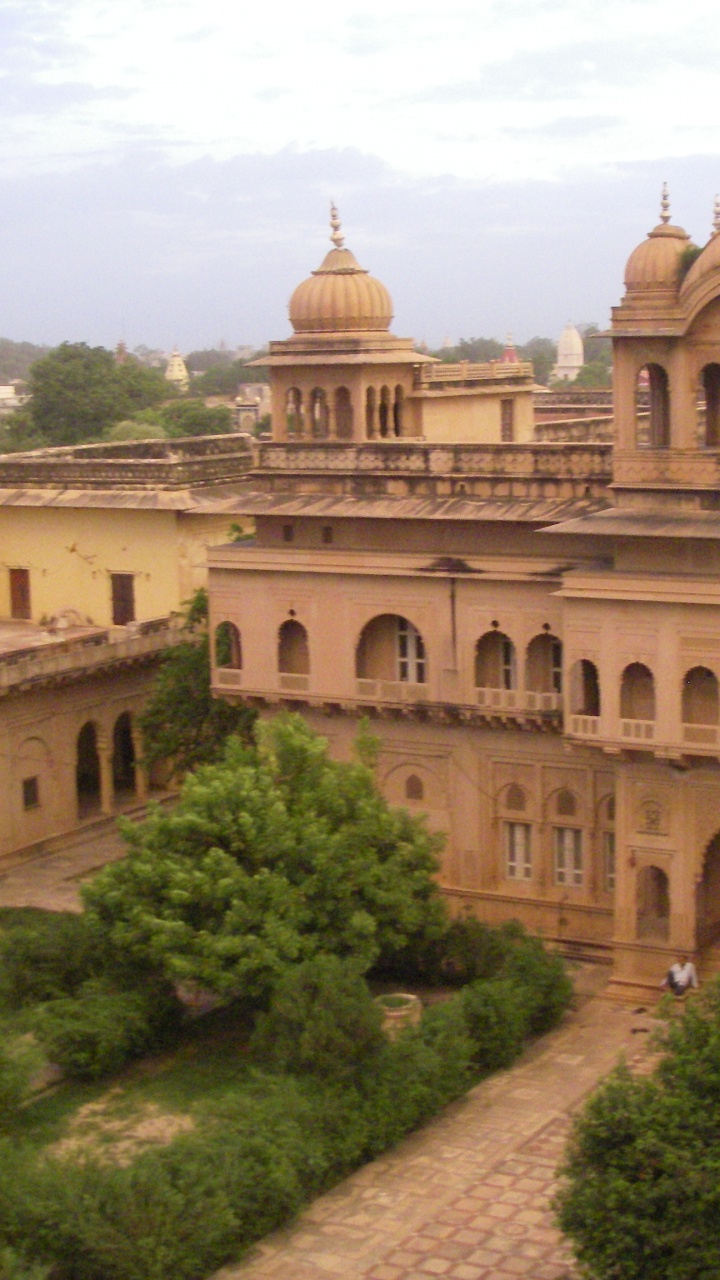 Beiges Betongebäude in Der Nähe Von Grünen Bäumen Tagsüber. Wallpaper in 720x1280 Resolution