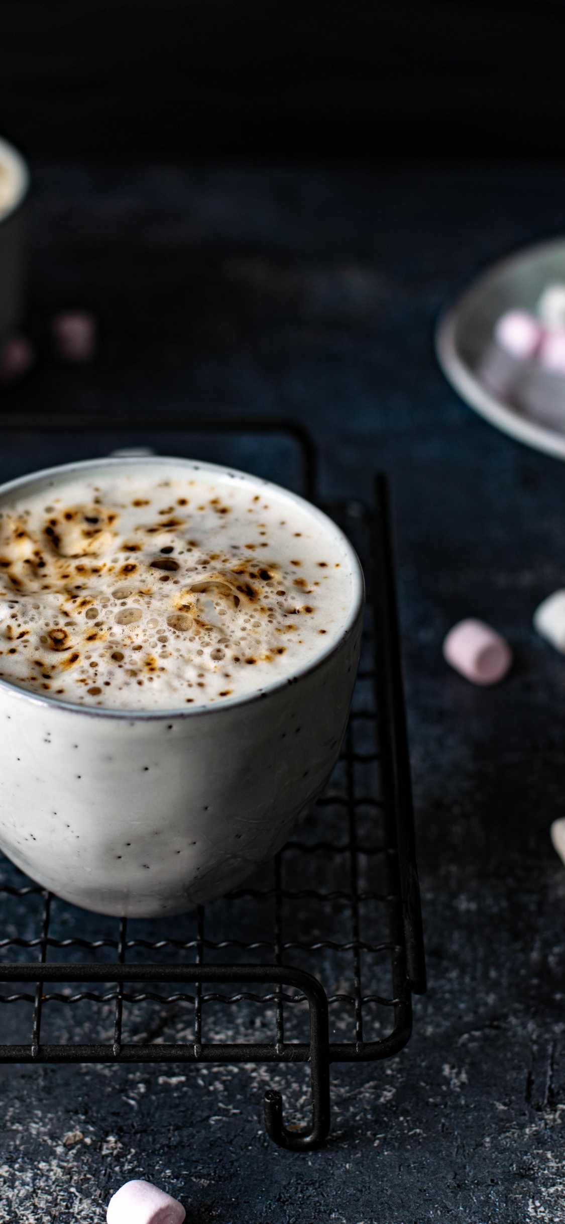 White Ceramic Cup With Brown Liquid. Wallpaper in 1125x2436 Resolution
