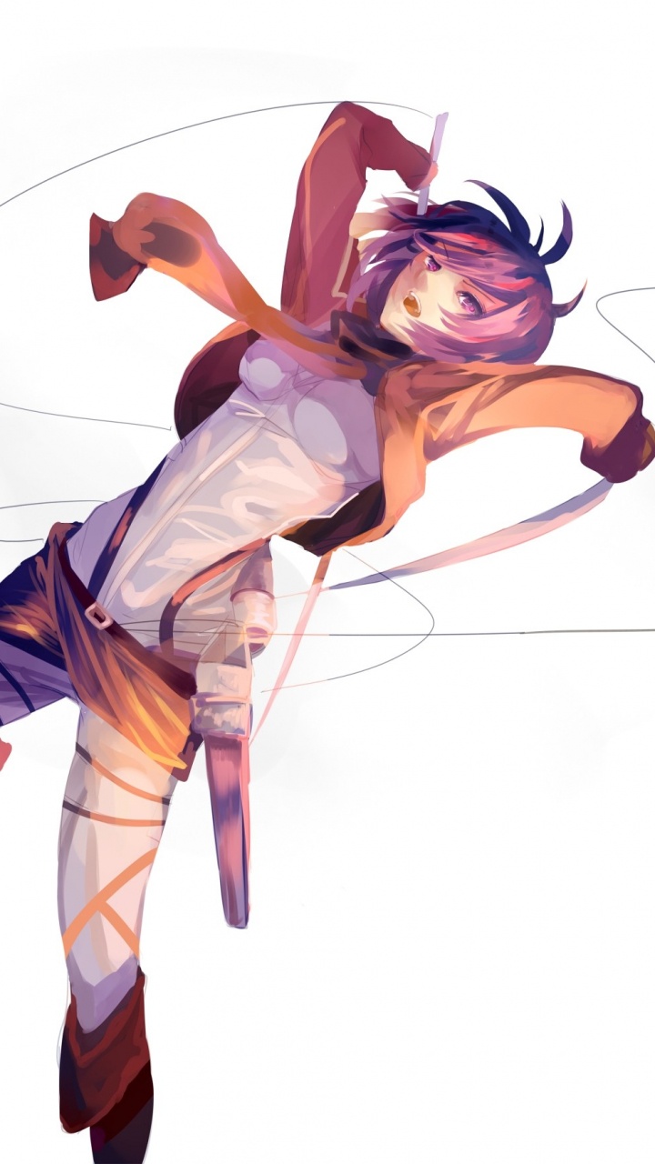 Frau im Weißen Und Roten Kleid Anime-Charakter. Wallpaper in 720x1280 Resolution