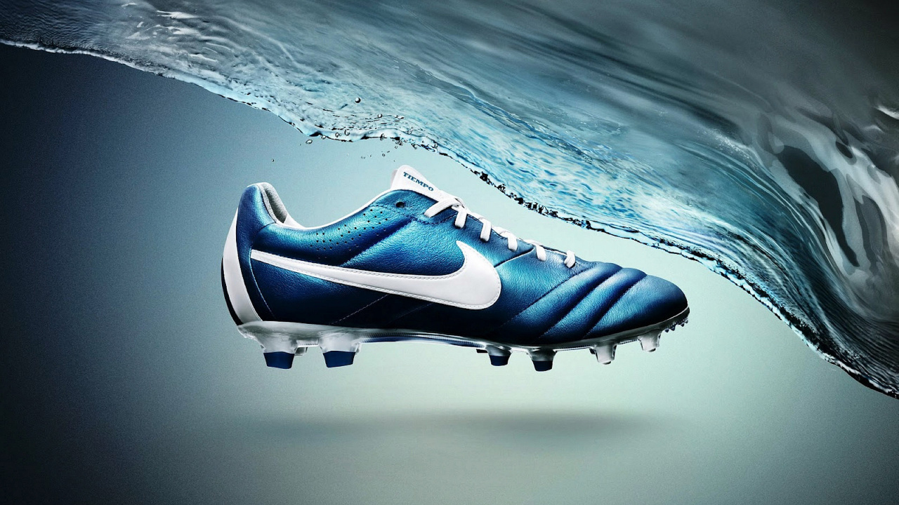 Chaussure de Foot, Nike, Chaussure, Crampon, Blue. Wallpaper in 1280x720 Resolution