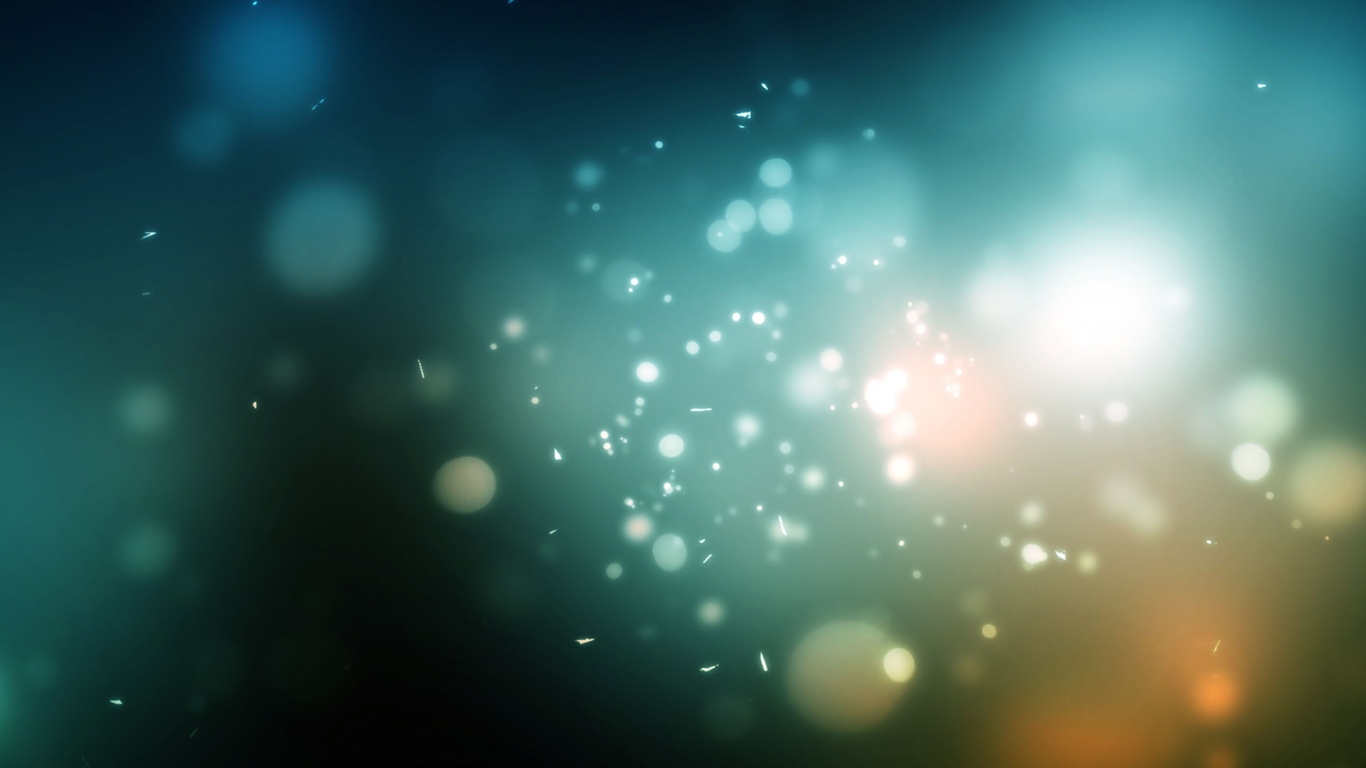 White and Blue Light Bokeh. Wallpaper in 1366x768 Resolution