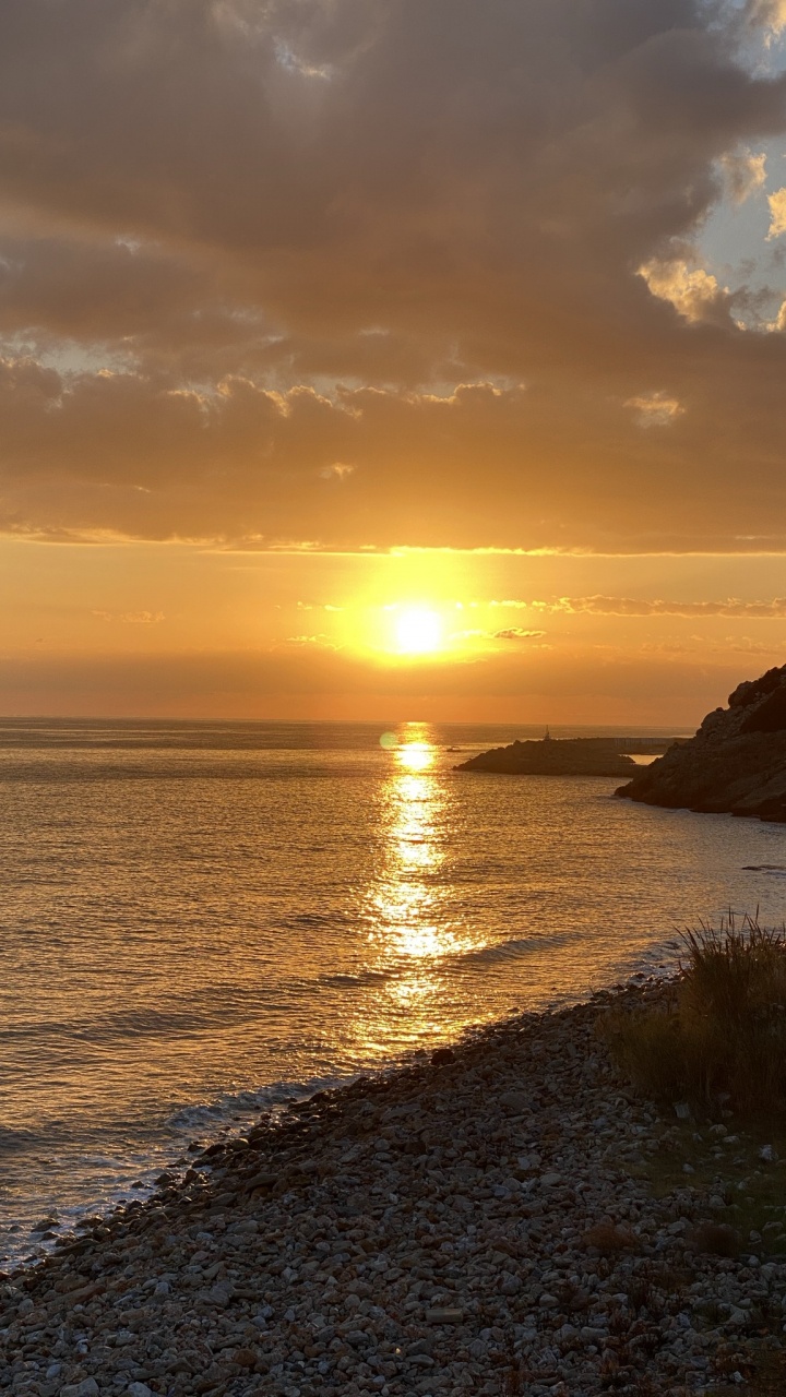 Horizon, Eau, Atmosphère, Afterglow, Nature. Wallpaper in 720x1280 Resolution