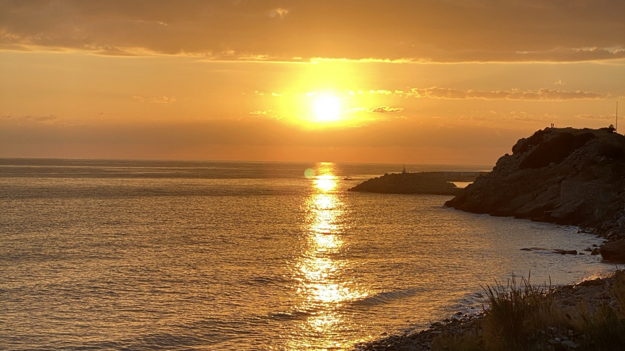 Horizont, Wasser, Cloud, Atmosphäre, Afterglow. Wallpaper in 1280x720 Resolution