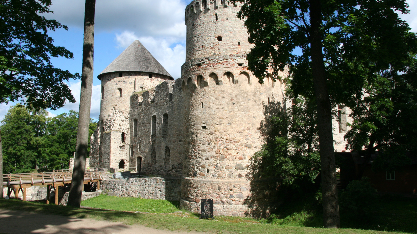Schloss Cesis, Csis-Schloss, Mittelalterliche Architektur, Mittelalter, Schloss. Wallpaper in 1366x768 Resolution