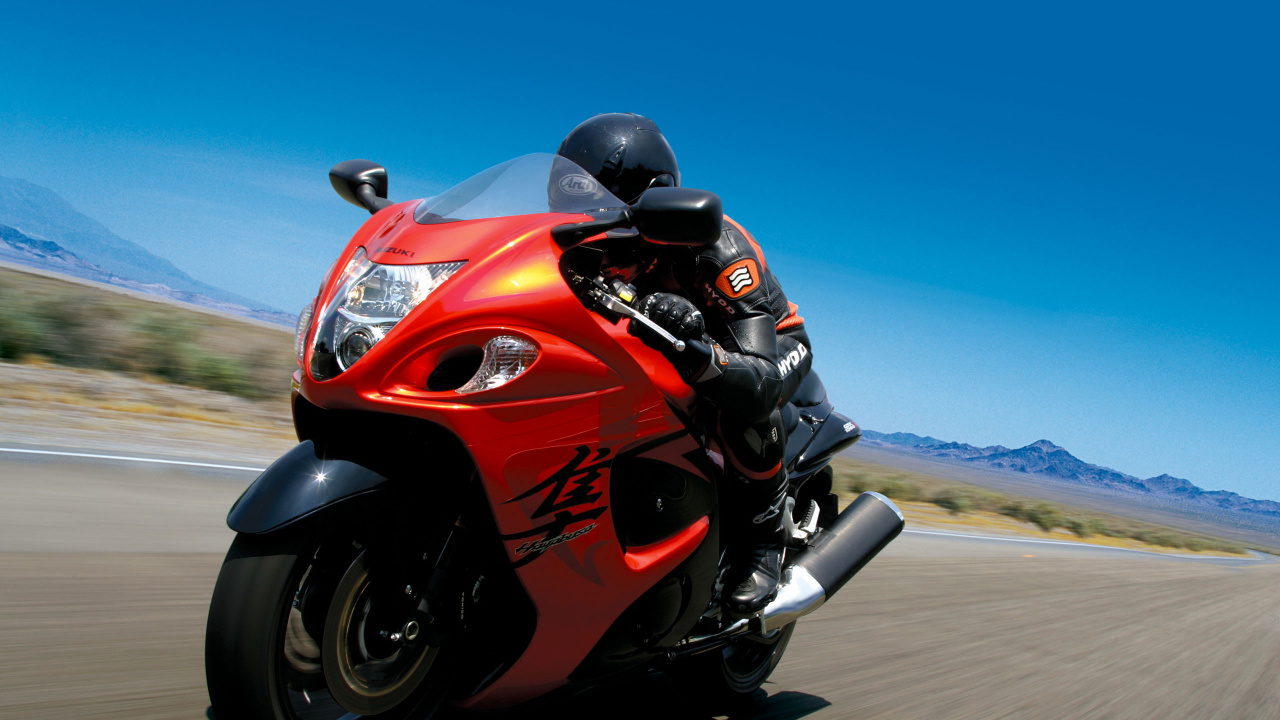 Red and Black Sports Bike on Road During Daytime. Wallpaper in 1280x720 Resolution