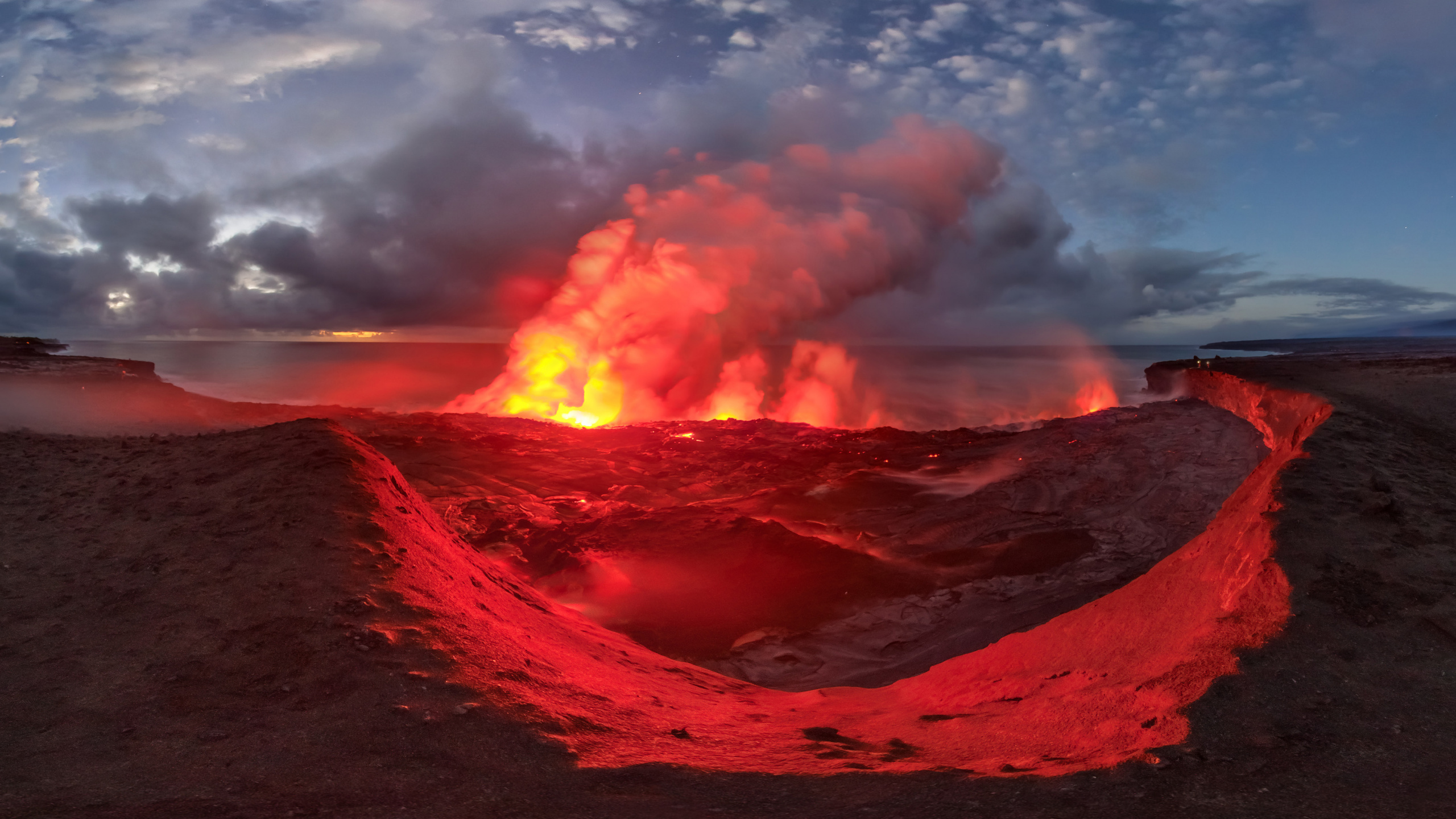 行克柳切夫火山, 熔岩圆顶, 类型的火山爆发, 熔岩, 火山的地貌 壁纸 2560x1440 允许