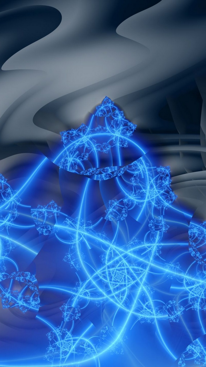 分形技术, 电蓝色的, 联合, 艺术, 空间 壁纸 720x1280 允许