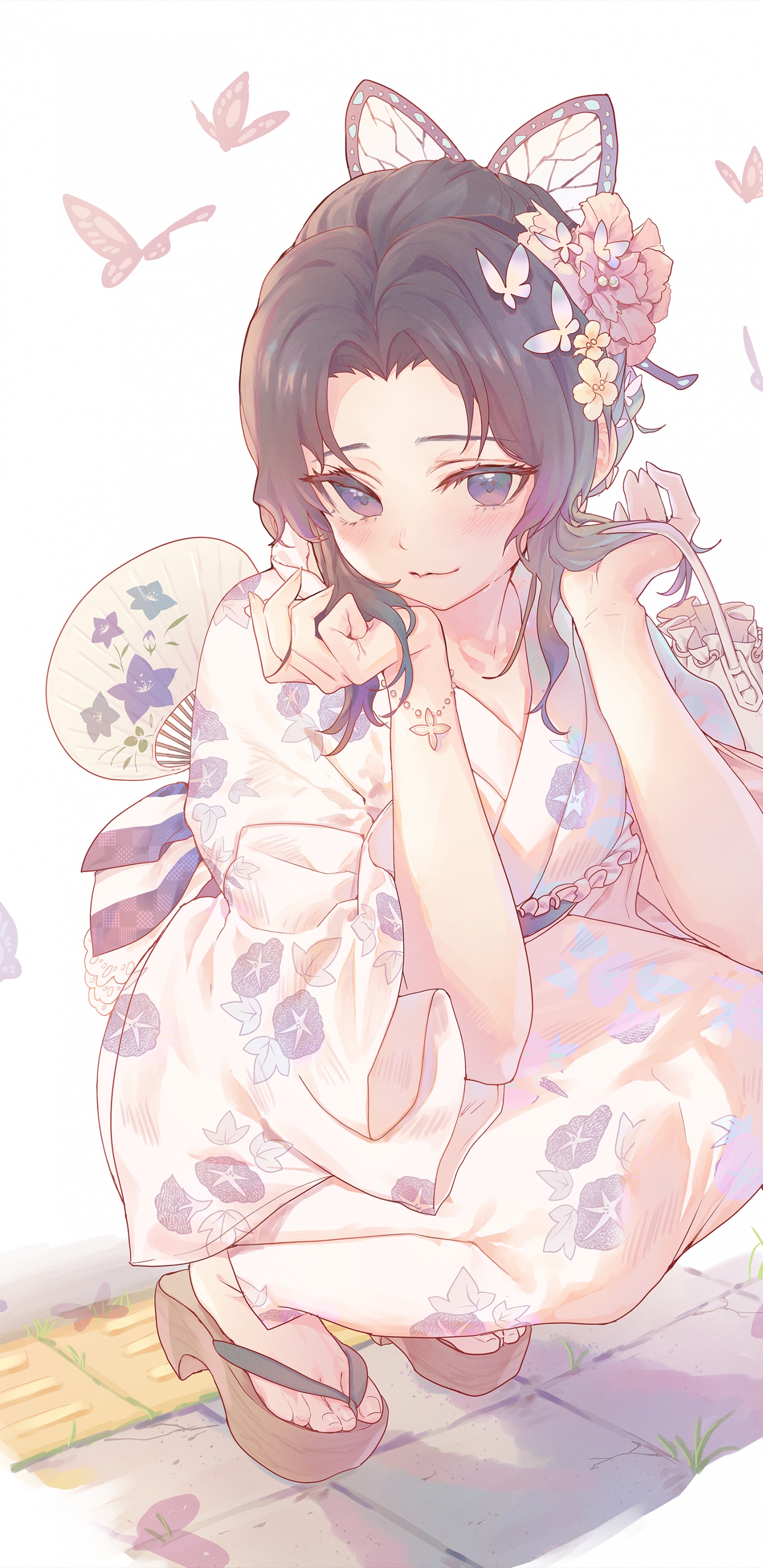 Arte de Fan de Shinobu Kochou, Shinobu Koch, Mitsuri Kanroji, Fan Art, Arte. Wallpaper in 1440x2960 Resolution