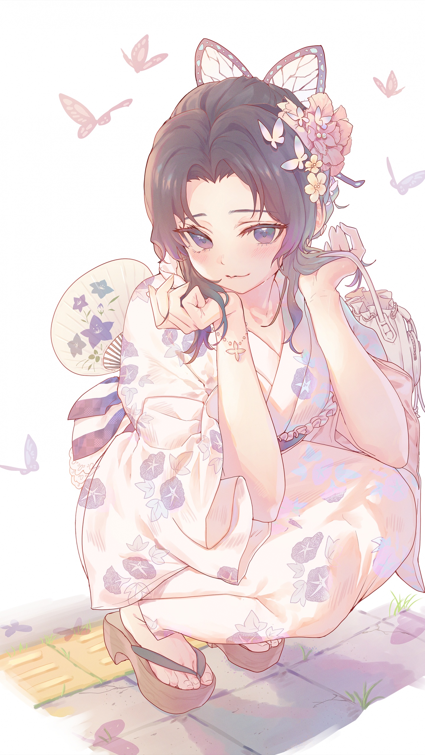 Shinobu Kochou-Fanart, Shinobu Koch, Mitsuri Kanroji, Fan-Kunst, Kunst. Wallpaper in 1440x2560 Resolution