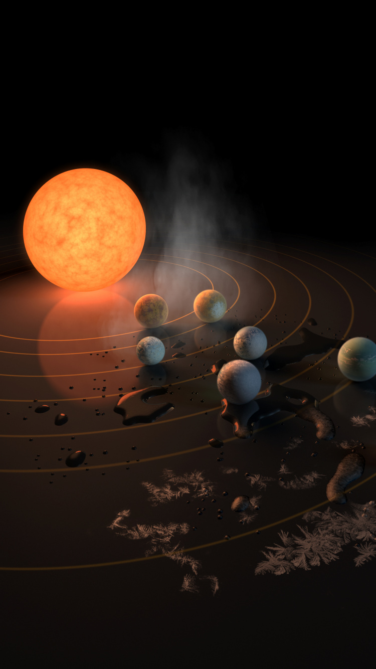 Planeta Espeluznante, Tierra, Planeta, TRAPPIST-1, Exoplaneta. Wallpaper in 750x1334 Resolution