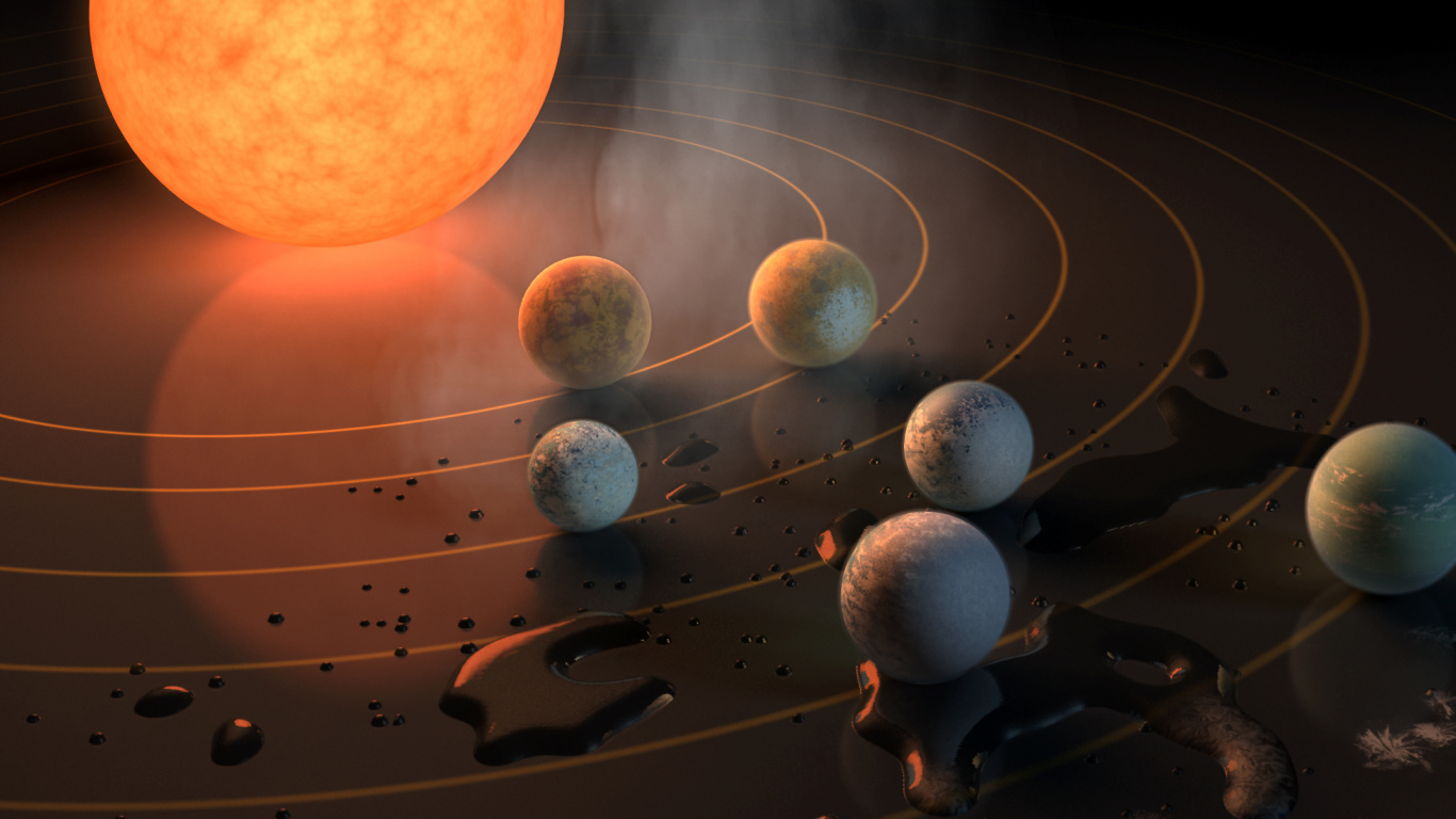 Unheimlicher Planet, Erde, Planet, TRAPPIST-1, Exoplaneten. Wallpaper in 1366x768 Resolution
