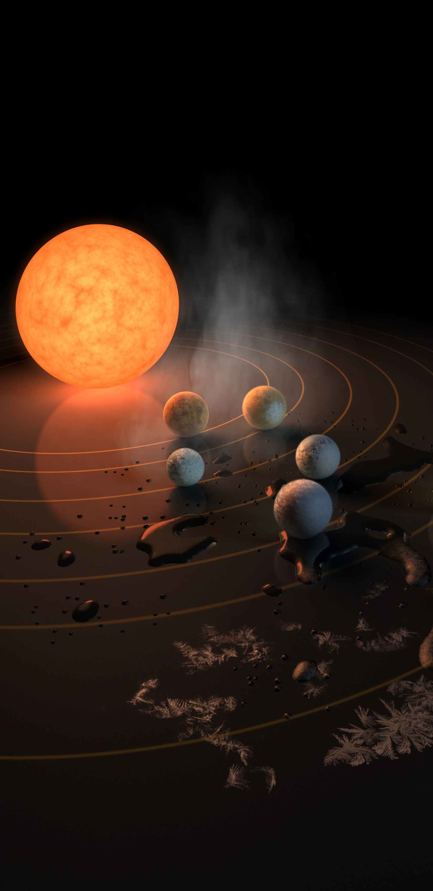 Unheimlicher Planet, Erde, Planet, TRAPPIST-1, Exoplaneten. Wallpaper in 1440x2960 Resolution