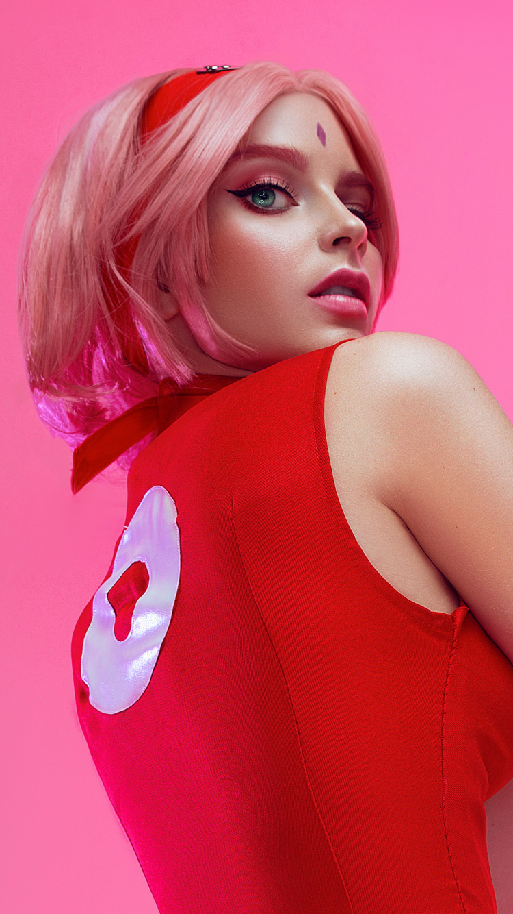 Woman in Red Tank Top. Wallpaper in 750x1334 Resolution