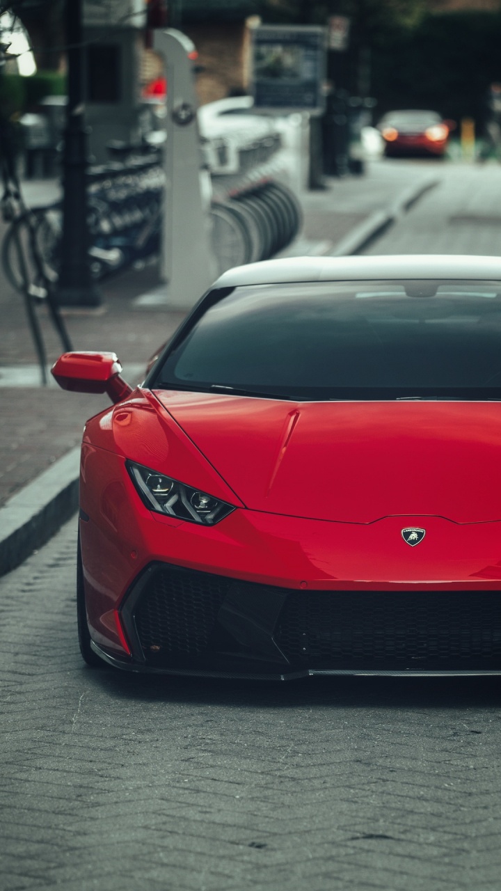 Roter Lamborghini Huracan, Lamborghini, Lamborghini Gallardo, Lamborghini Aventador, Car. Wallpaper in 720x1280 Resolution