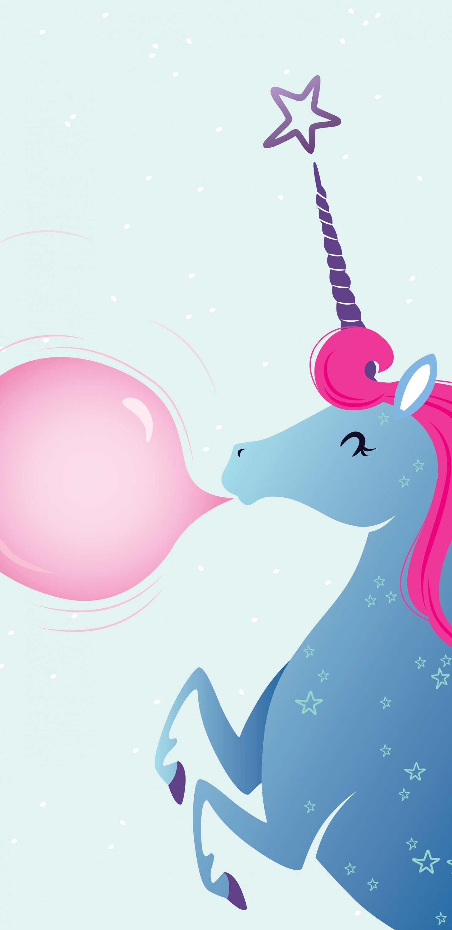 Rosa Und Weiße Vogelillustration. Wallpaper in 1440x2960 Resolution